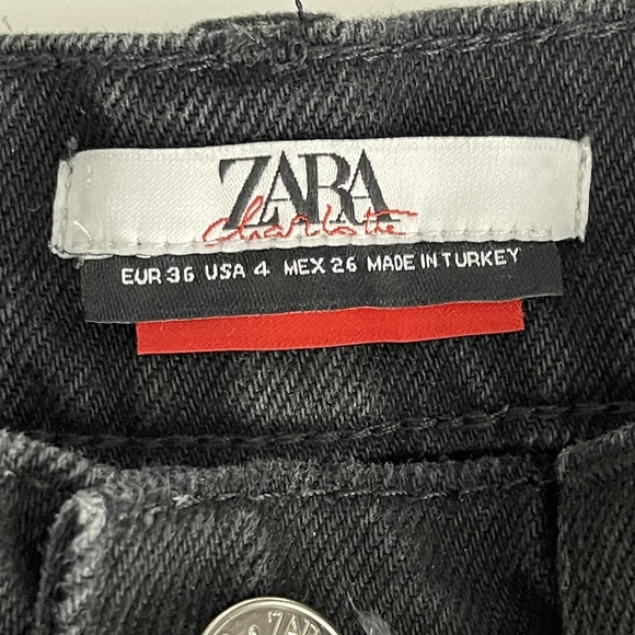 2/$30 ZARA Charlotte Gainsbourg Collection Tailored Straight Jeans 4 Black #7263 - Picture 13 of 16